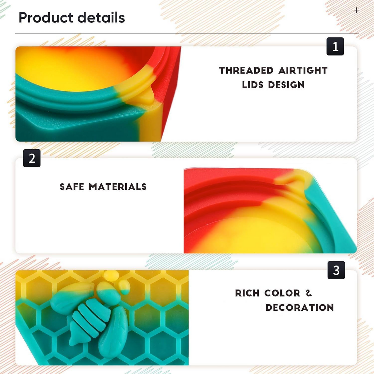 Apex Pods "Hive" Series: 7g Large Silicone Stash Jar – Discreet Travel Herb Storage