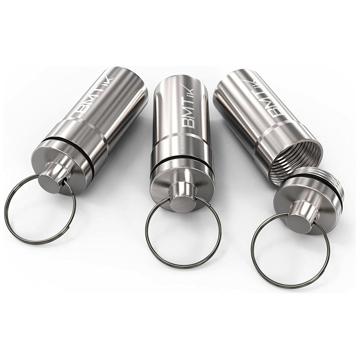 Smell Proof Container Capsule, Silver, Pack of 3
